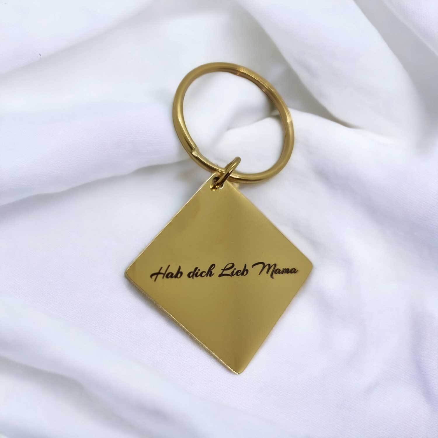 Quadrat Schlüsselanhänger mit Gravur - Schlüsselanhänger - CARDORI