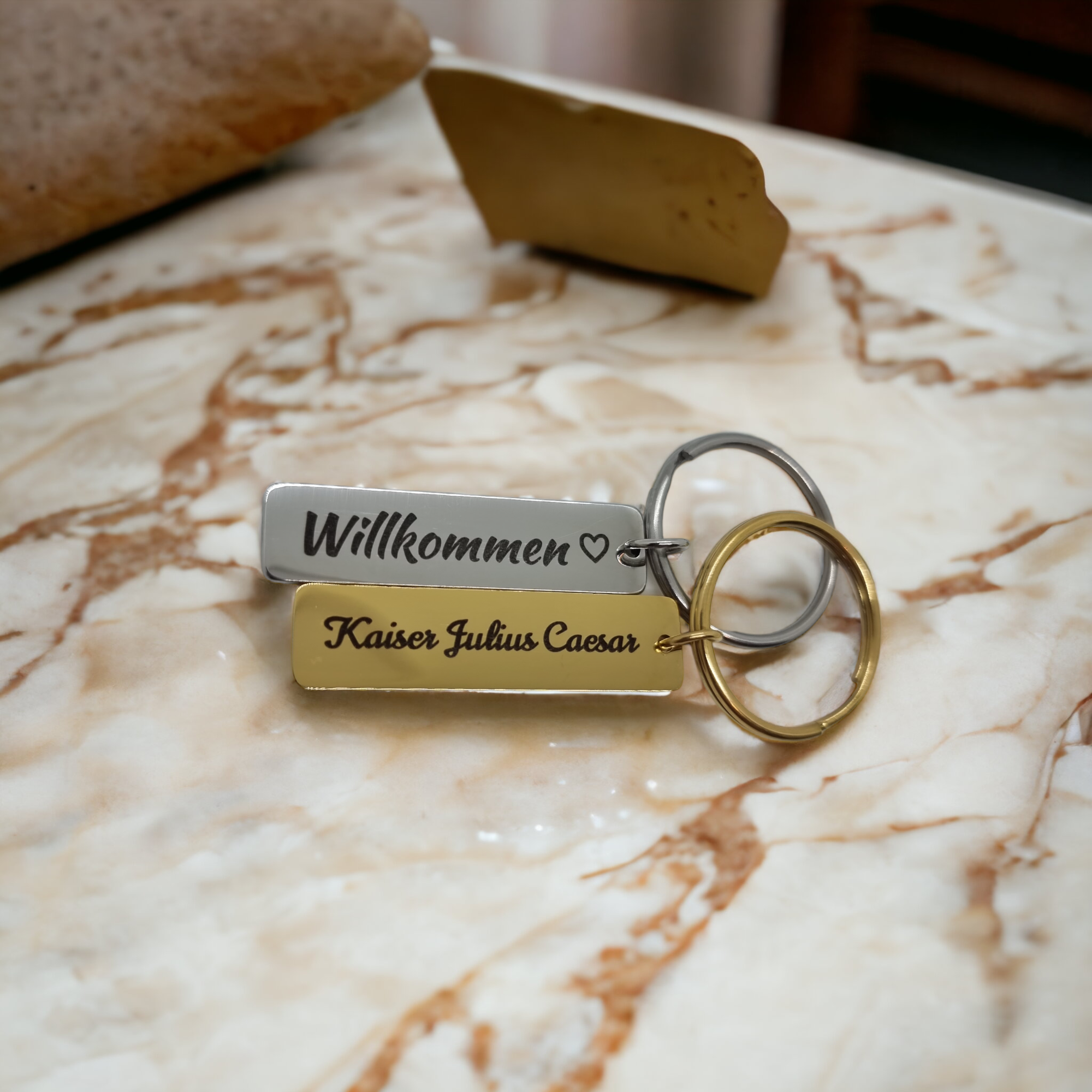 Rechteck Schlüsselanhänger mit Gravur - Schlüsselanhänger - CARDORI