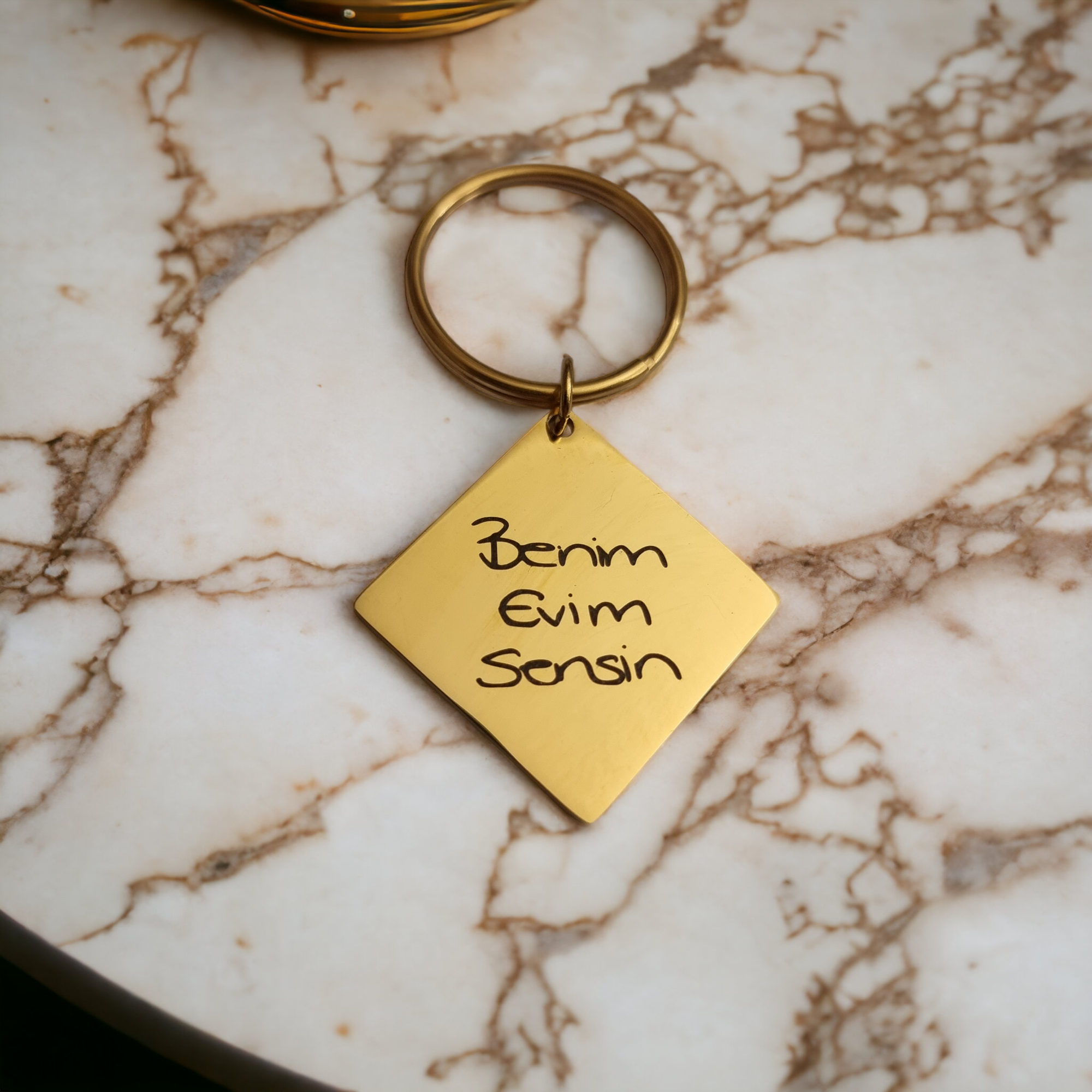 Quadrat Schlüsselanhänger mit Gravur - Schlüsselanhänger - CARDORI