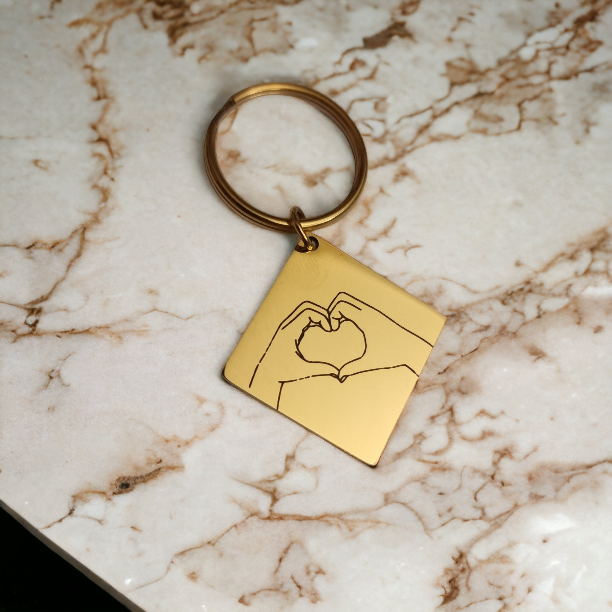 Quadrat Schlüsselanhänger mit Gravur - Schlüsselanhänger - CARDORI