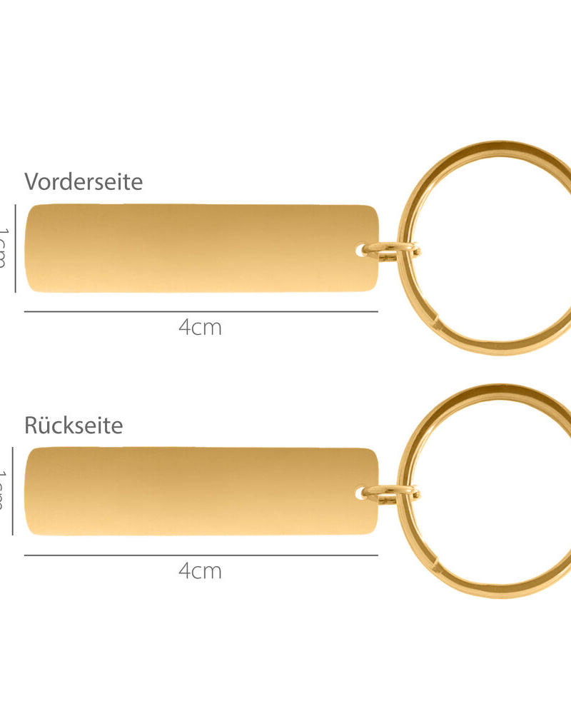 Rechteck Schlüsselanhänger mit Gravur - Schlüsselanhänger - CARDORI