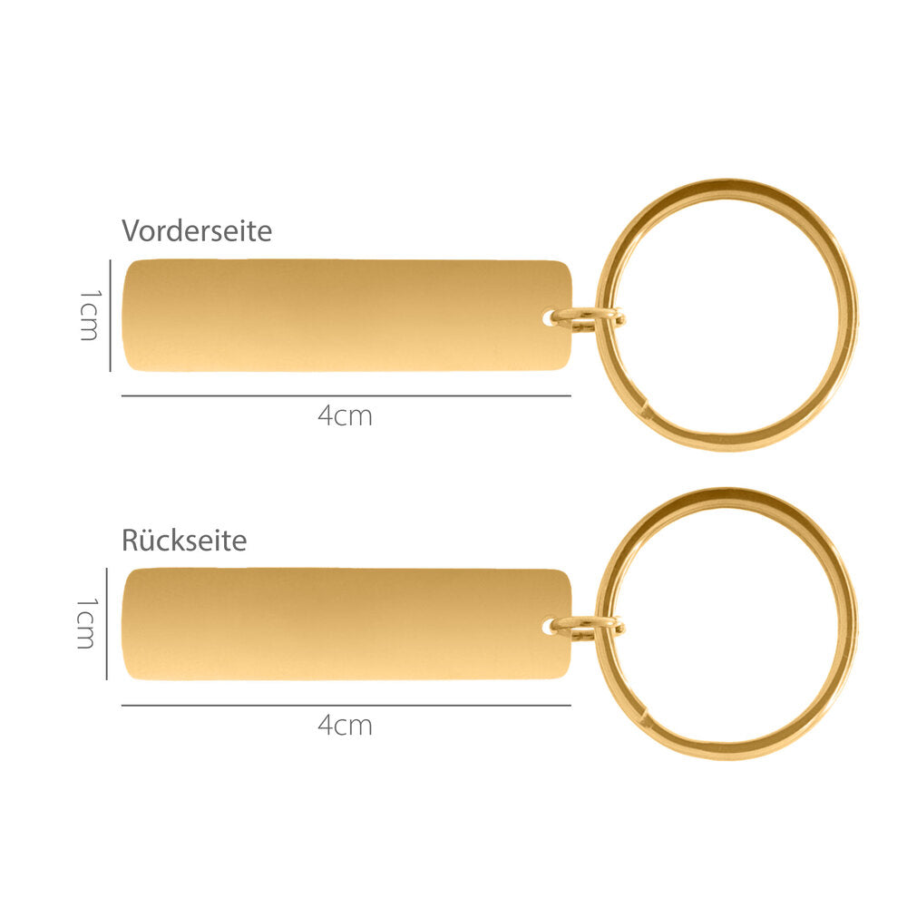 Rechteck Schlüsselanhänger mit Gravur - Schlüsselanhänger - CARDORI