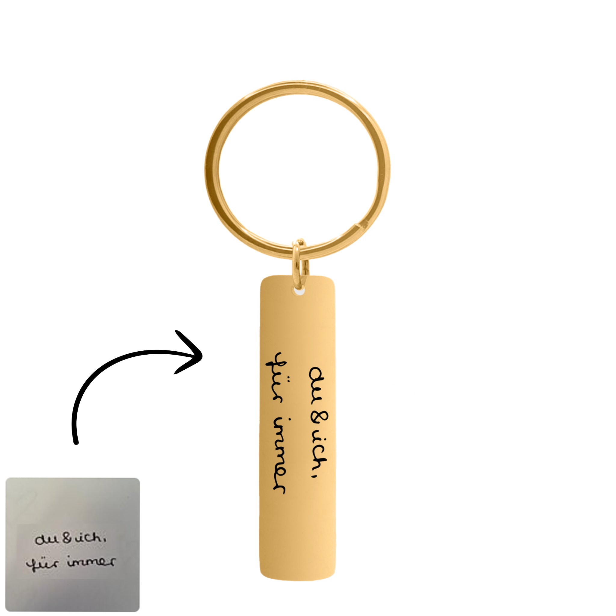 Rechteck Schlüsselanhänger mit Gravur - Schlüsselanhänger - CARDORI