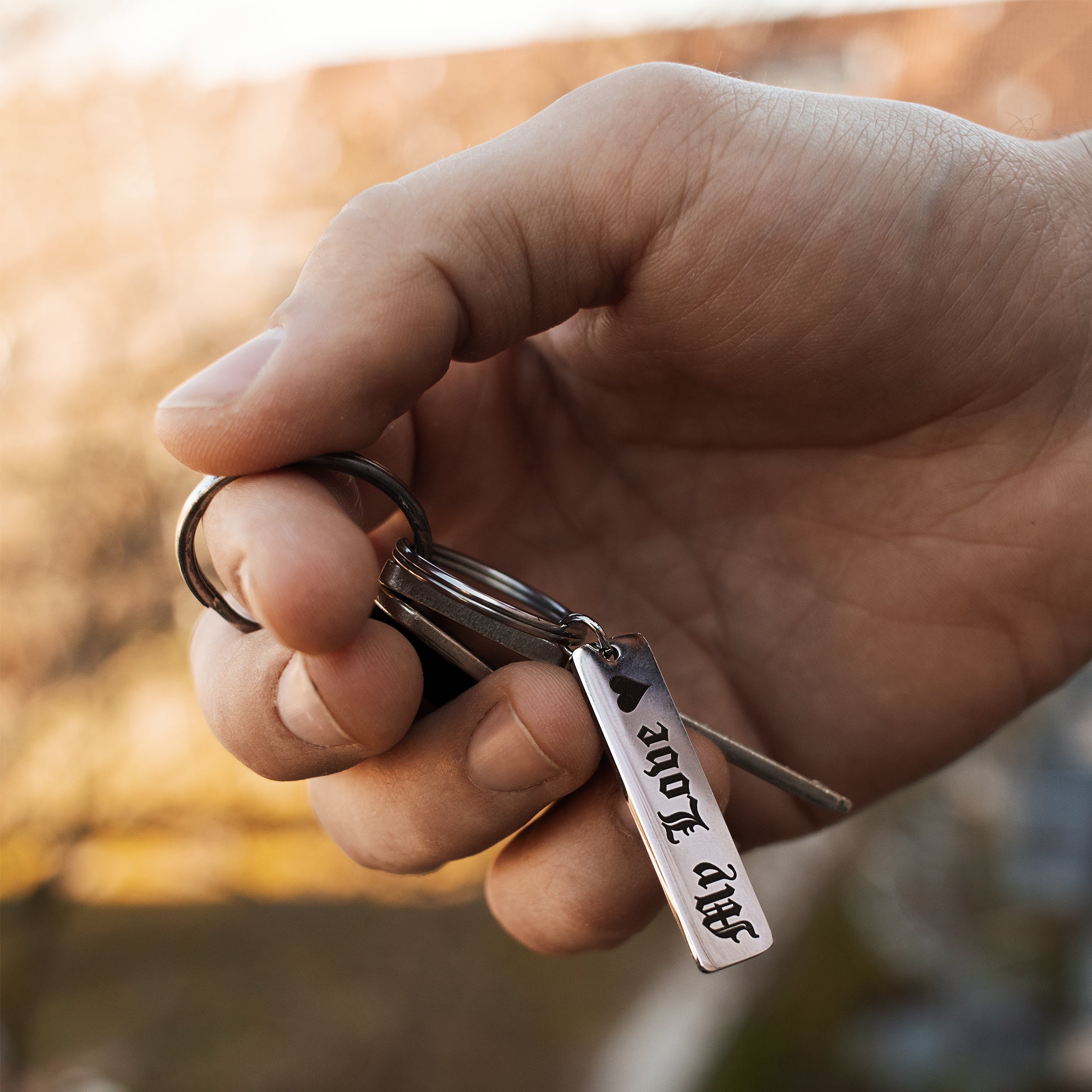 Rechteck Schlüsselanhänger mit Gravur | Handschrift Gravur - Schlüsselanhänger - CARDORI