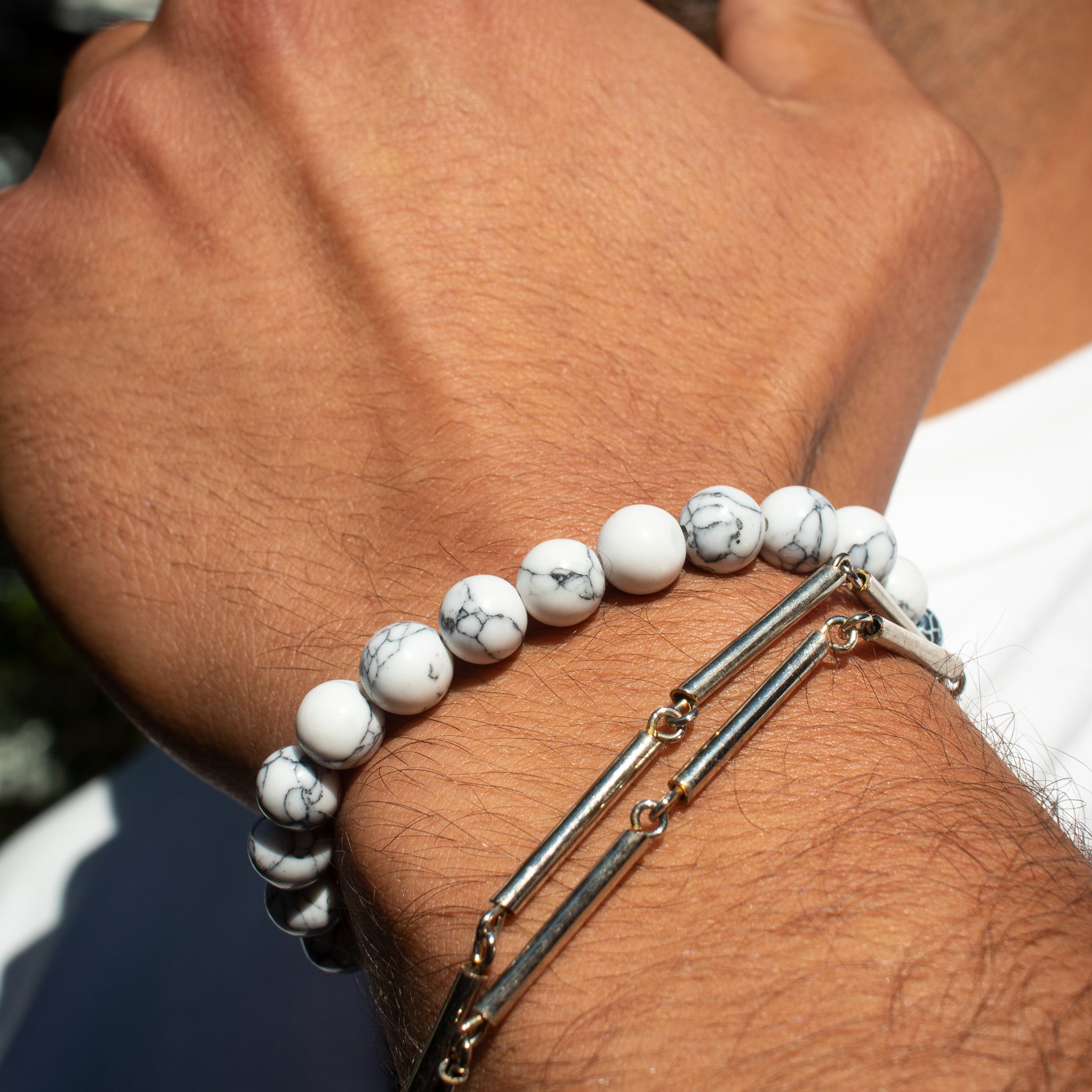 Naturstein Perlenarmband Set - Armbänder - CARDORI