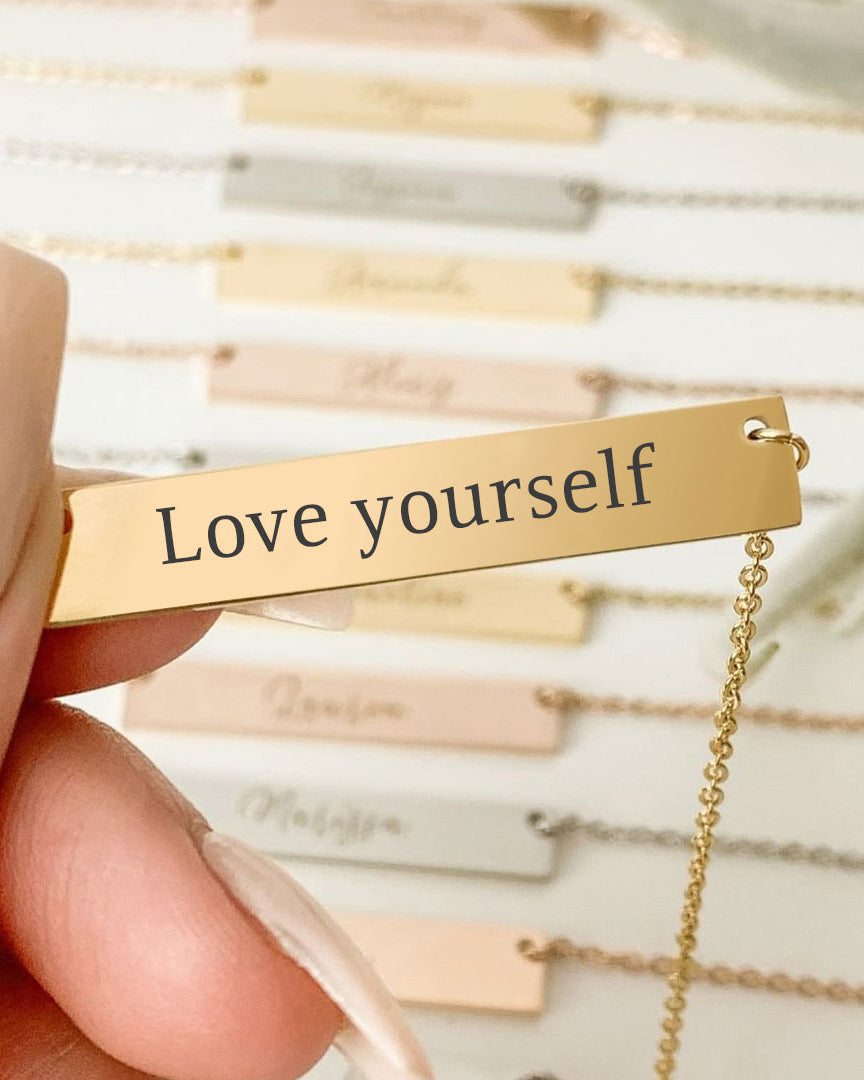 Plate Halskette mit Gravur | Handschrift Gravur - Ketten - CARDORI