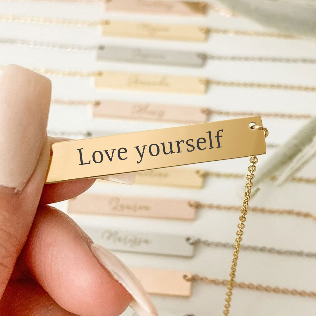 Plate Halskette mit Gravur | Handschrift Gravur - Ketten - CARDORI