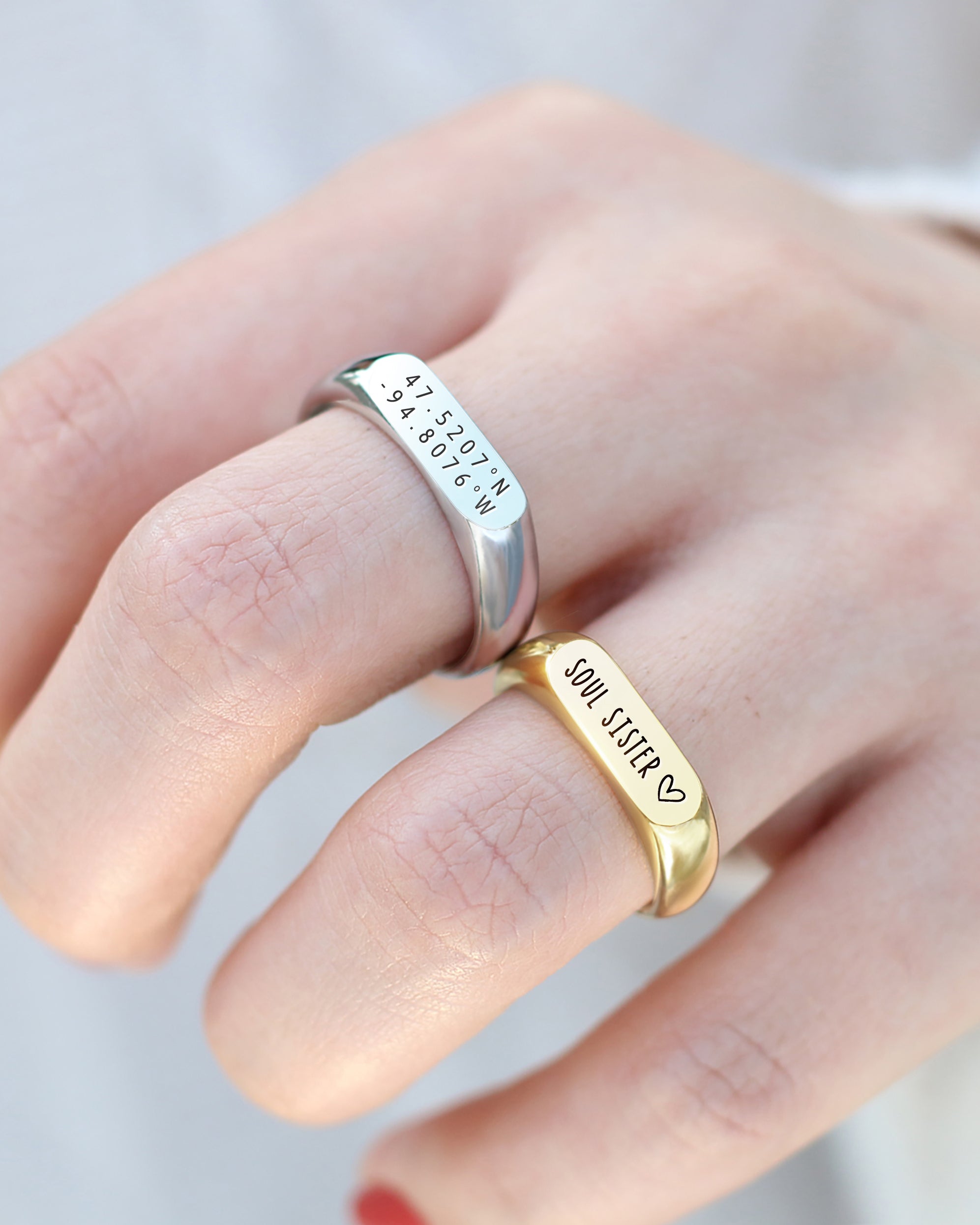 Plate Gravur Ring | Handschrift Gravur - Ringe - CARDORI