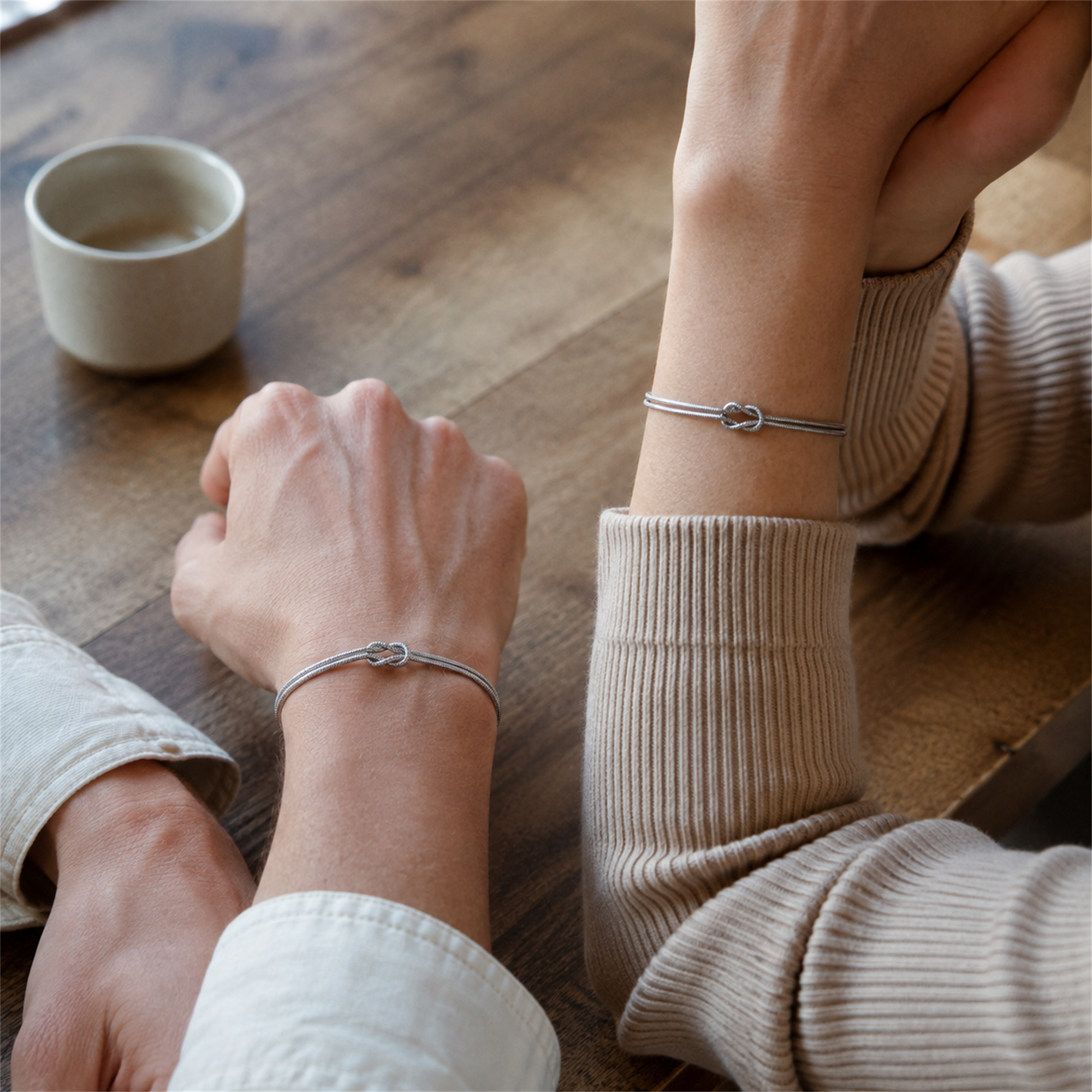 Knot Armband-Set als Freundschaftsarmband in Silber all-groups