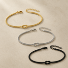 Knotenarmband in Gold Silber und Schwarz all-groups