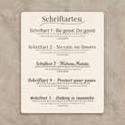 Fünf nummerierte CARDORI Schriftarten mit Schriftbeispielen all-groups