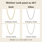 Rope Halskette: Gold und Silber in feinerer und kräftigerer Optik all-groups