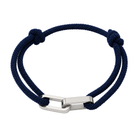 Link Armband in Dunkelblau mit silberfarbenen Edelstahlgliedern