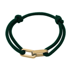 Link Armband in Dunkelgrün mit goldfarbenen Edelstahlgliedern