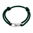 Link Armband in Dunkelgrün mit silberfarbenen Edelstahlgliedern