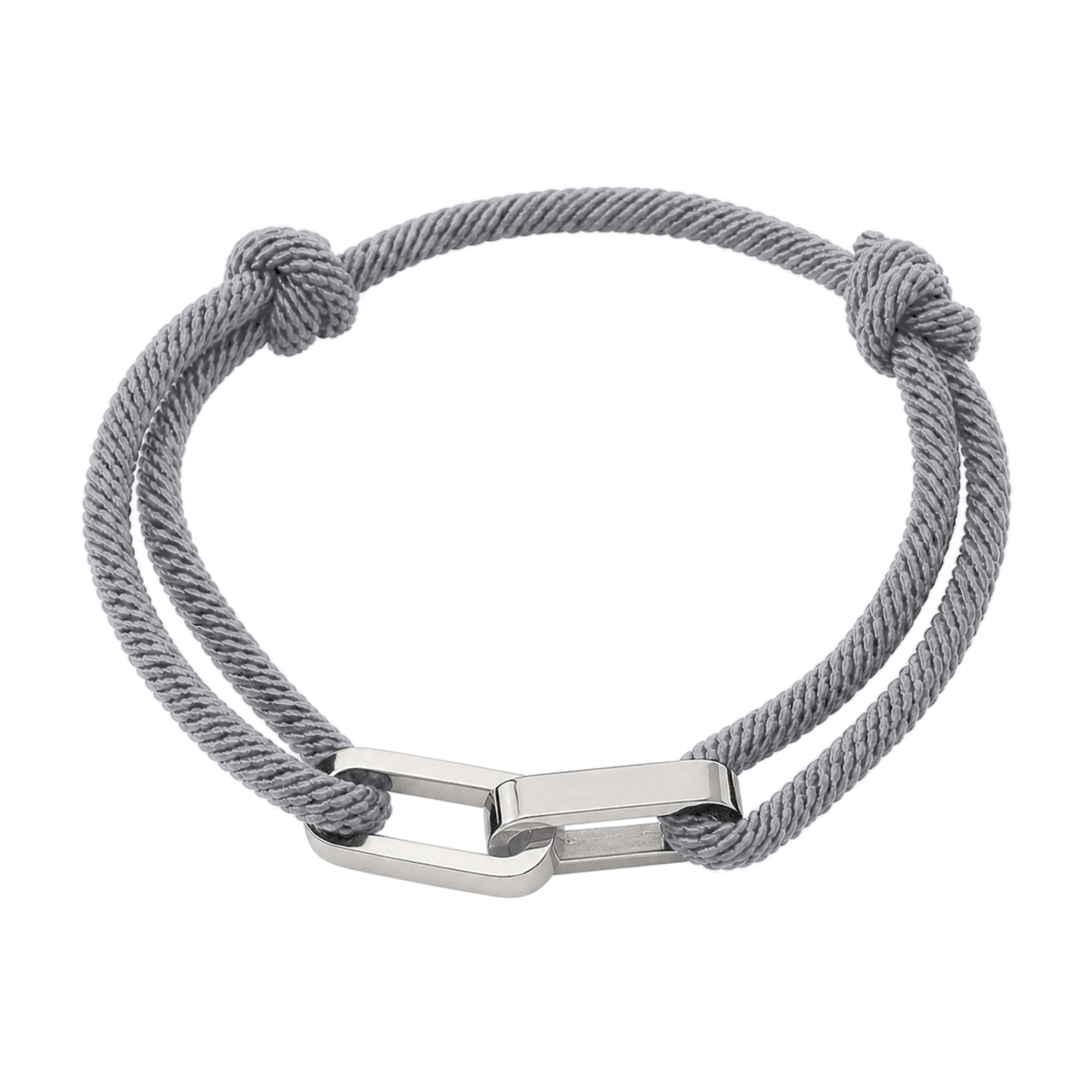 Link Armband in Grau mit silberfarbenen Edelstahlgliedern