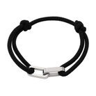 Link Armband in Schwarz mit silberfarbenen Edelstahlgliedern