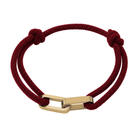 Link Armband in Weinrot mit goldfarbenen Edelstahlgliedern