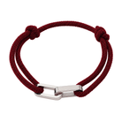 Link Armband in Weinrot mit silberfarbenen Edelstahlgliedern