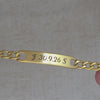 Goldfarbenes ID Armband Big mit Initialen und Datum vorn sowie Textgravur hinten | all-groups