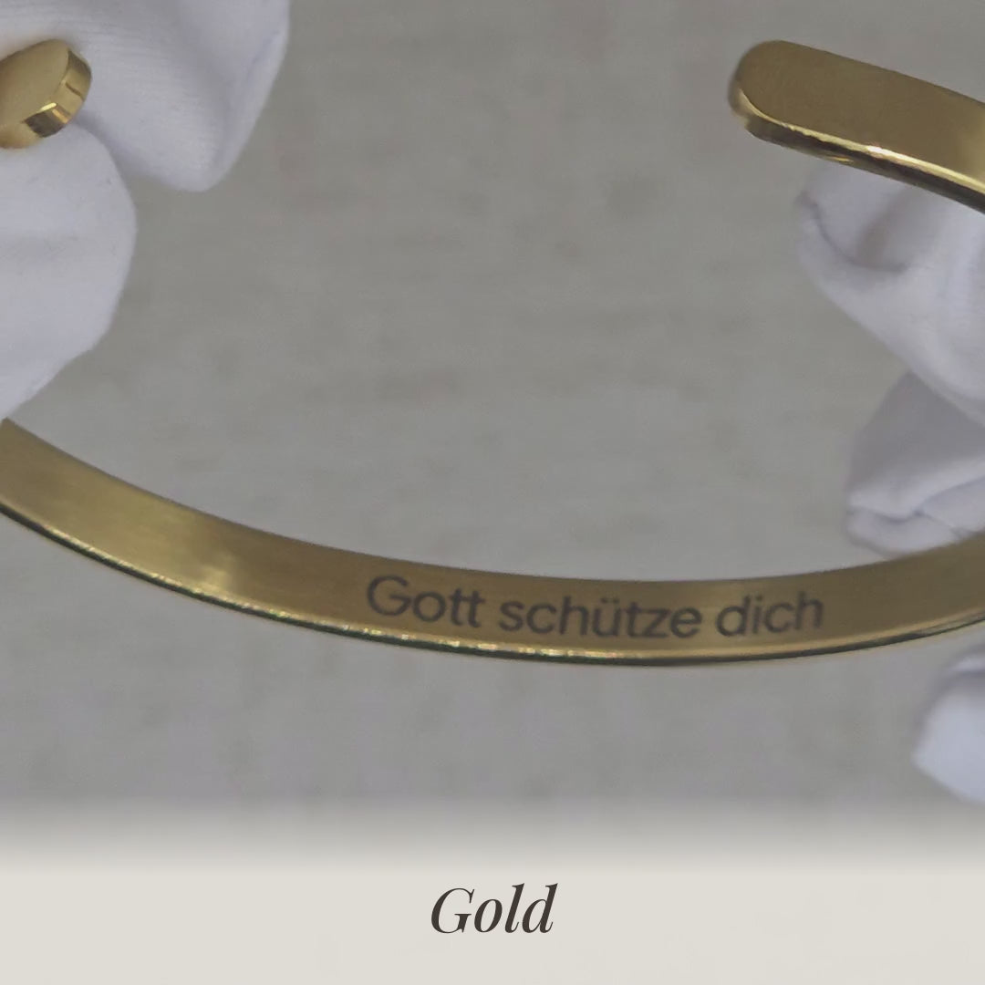 Glatter personalisierter Armreif in Gold, Silber, Roségold und Schwarz mit Breitenvergleich 4, 5 und 6 mm | all-groups