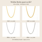 Sleek Chain Variantenvergleich: Gold und Silber, jeweils ca. 3 und 5 mm breit | all-groups