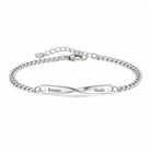 Twist Armband in Silber, 16,5 cm, mit Beispielgravur auf weißem Hintergrund