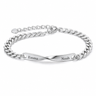 Twist Armband in Silber, 18 cm, mit Beispielgravur auf weißem Hintergrund