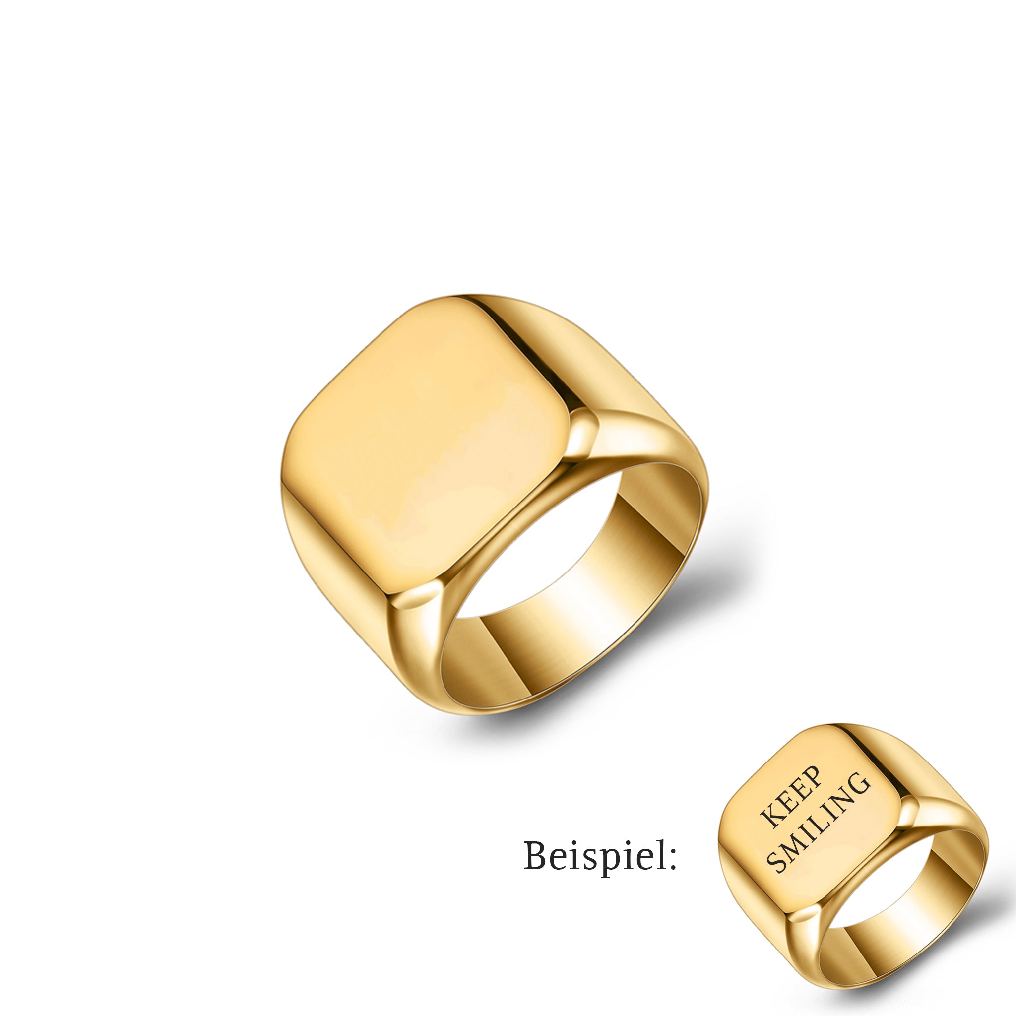 Square Gravur Siegelring | Handschrift Gravur - Ringe - CARDORI