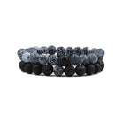 Perlenarmband-Set für Paare in Schwarz und Blau