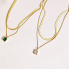 Zirkonia Layer Halskette | 38cm + 41cm Halskette | AAA Zirkonia Stein - Ketten - CARDORI